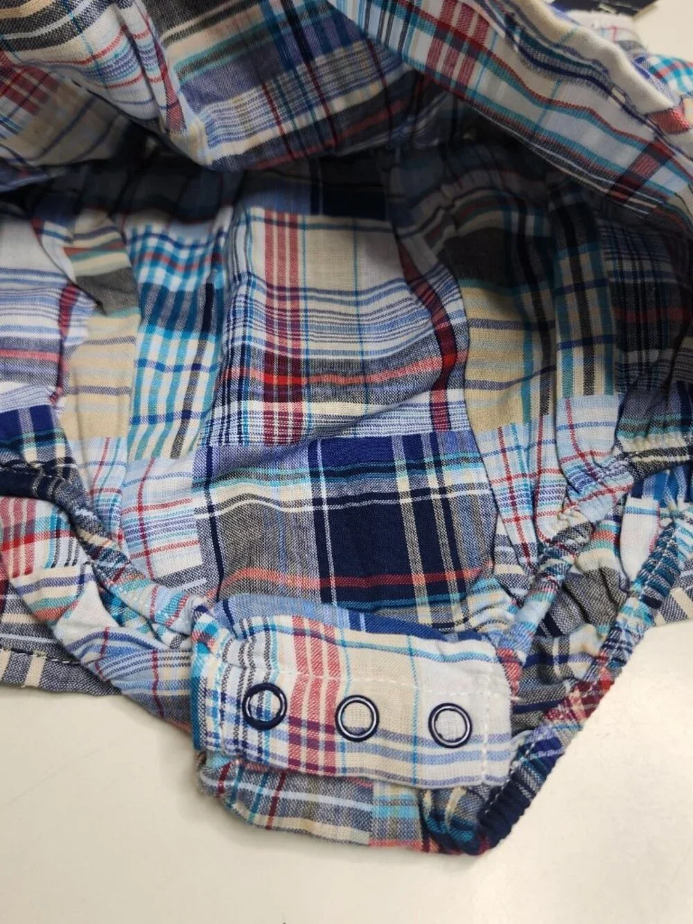 Infant Girls Sz 0-3 Months Faded Glory Blue Patchwork Bubble Shirt & Bloomer